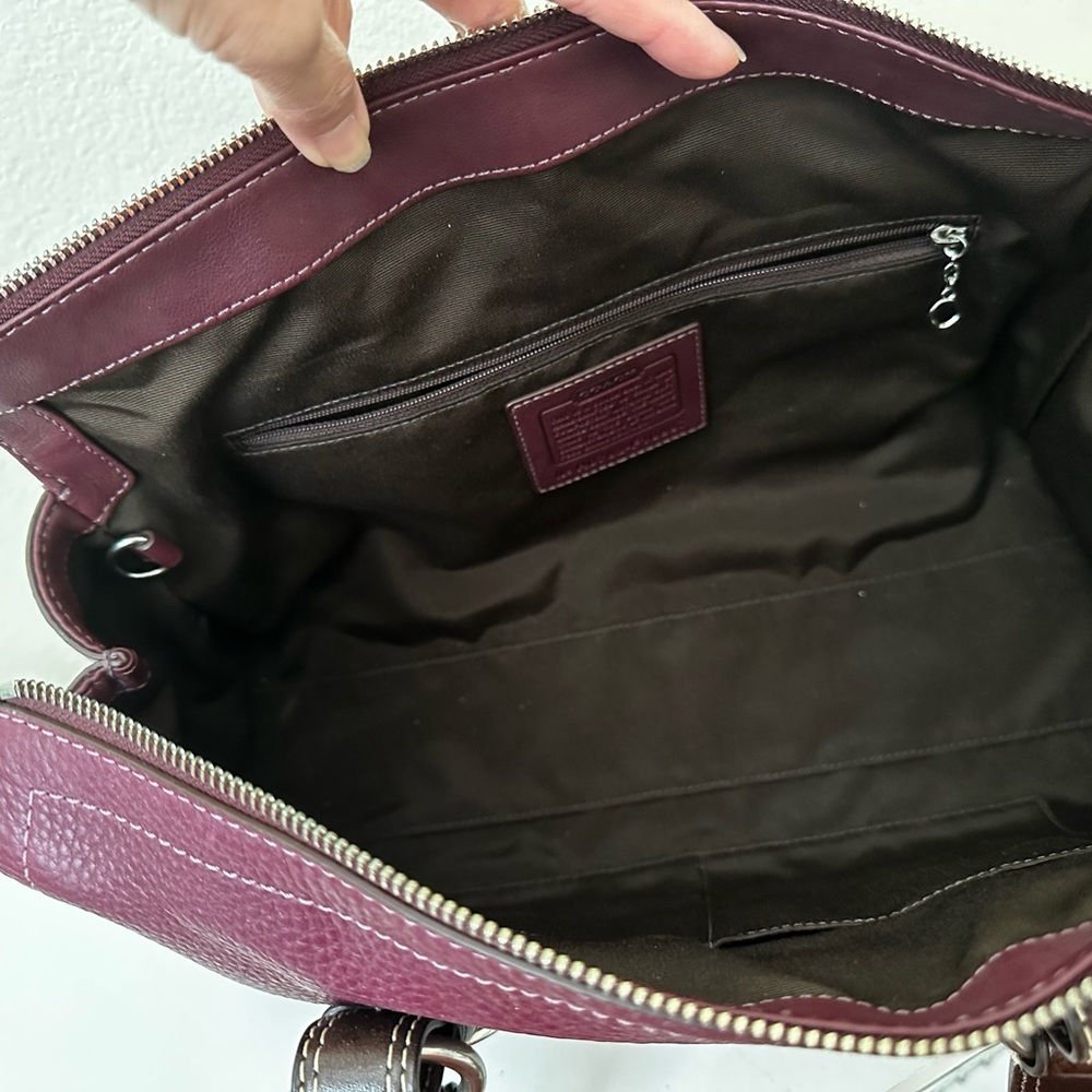 Coach leather satchel in burgundy.  Pre-owned excellent condition. - Picture 3 of 5